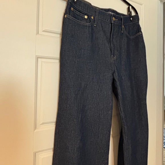 JCREW High-rise slim wide jean in 1996 semi-stretch in Dark Blue Size 30 Tall - Picture 4 of 13